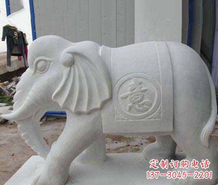 无锡传承财富祝福,大理石招财大象雕塑