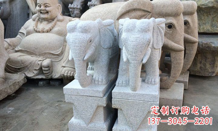 无锡大理石招财进宝门口大象石雕
