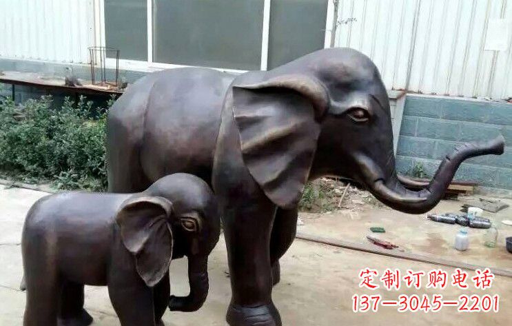 无锡大象母子铜雕塑
