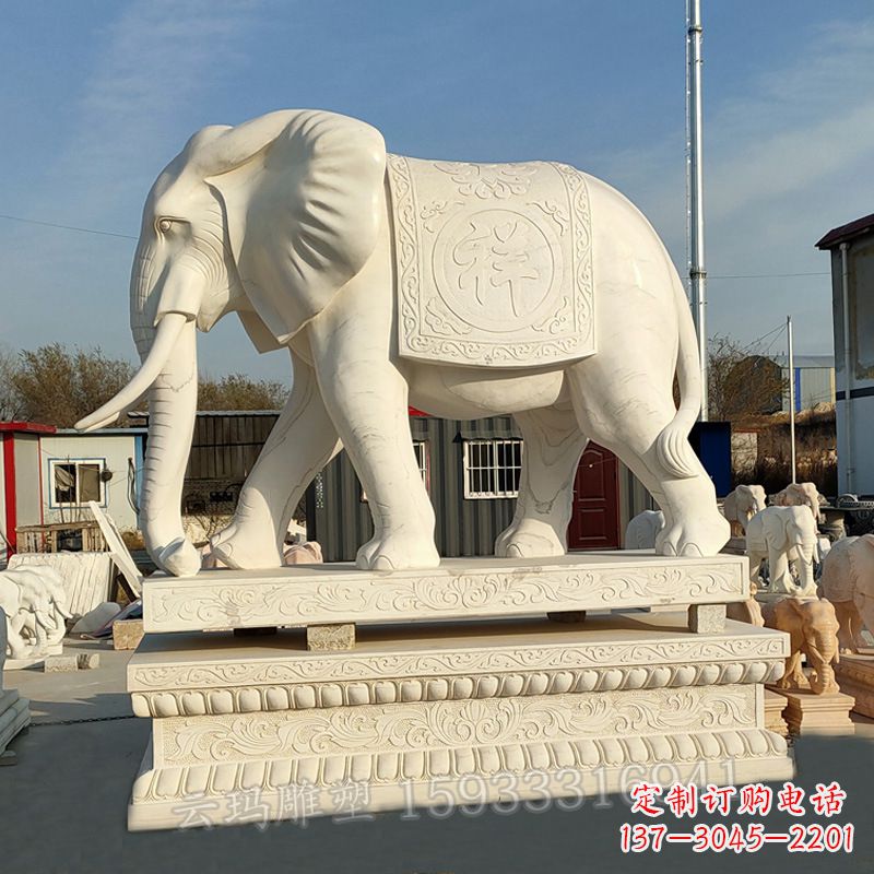 无锡精致大象石雕雕塑