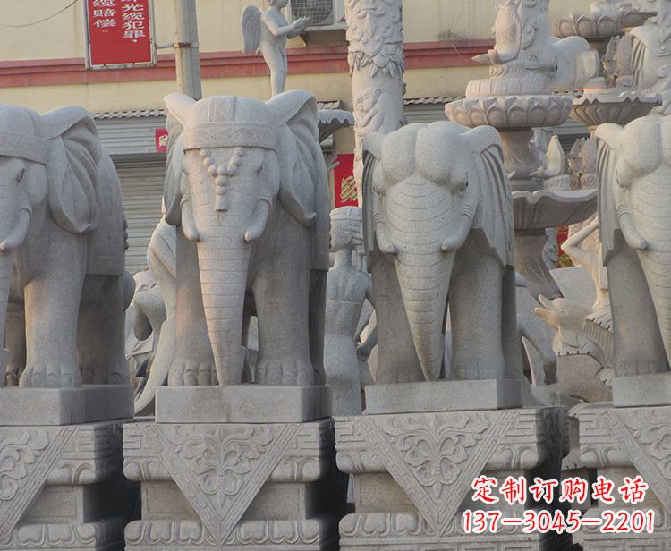 无锡大象石柱雕塑
