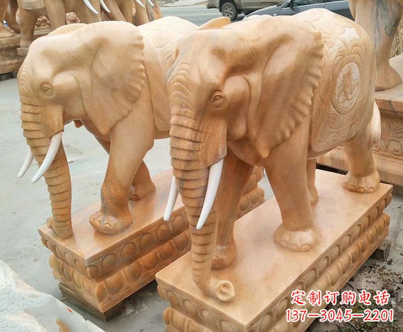 无锡大象柱子石雕