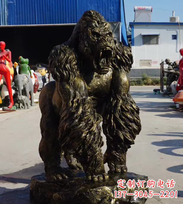 无锡中领雕塑精美的猩猩铜雕