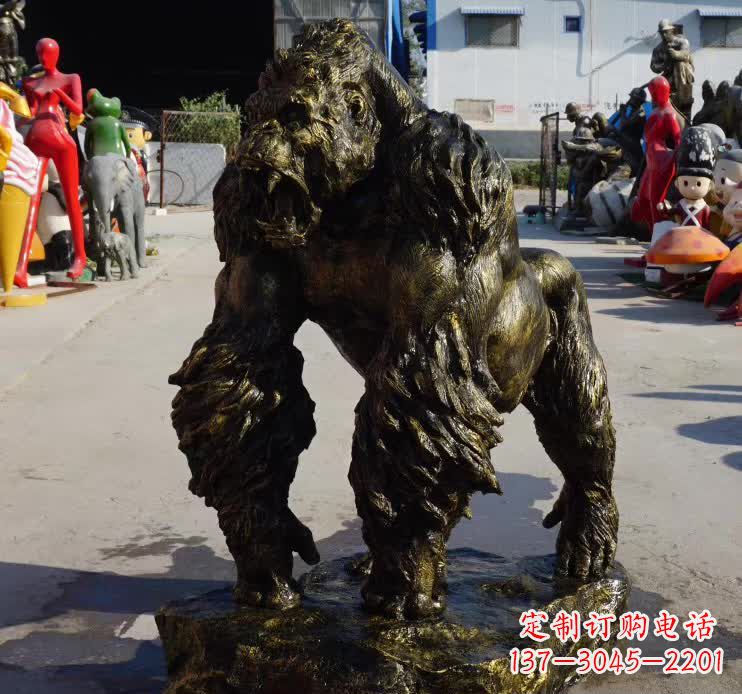 无锡中领雕塑精美大猩猩铜雕