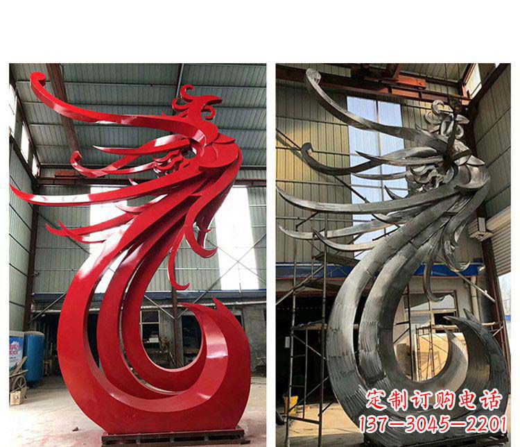 无锡优雅凤凰不锈钢摆件雕塑