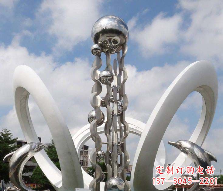 无锡精致不锈钢海豚雕塑