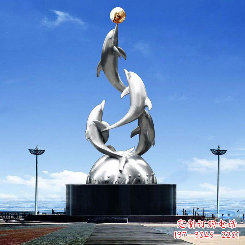 无锡引领潮流的不锈钢海豚雕塑