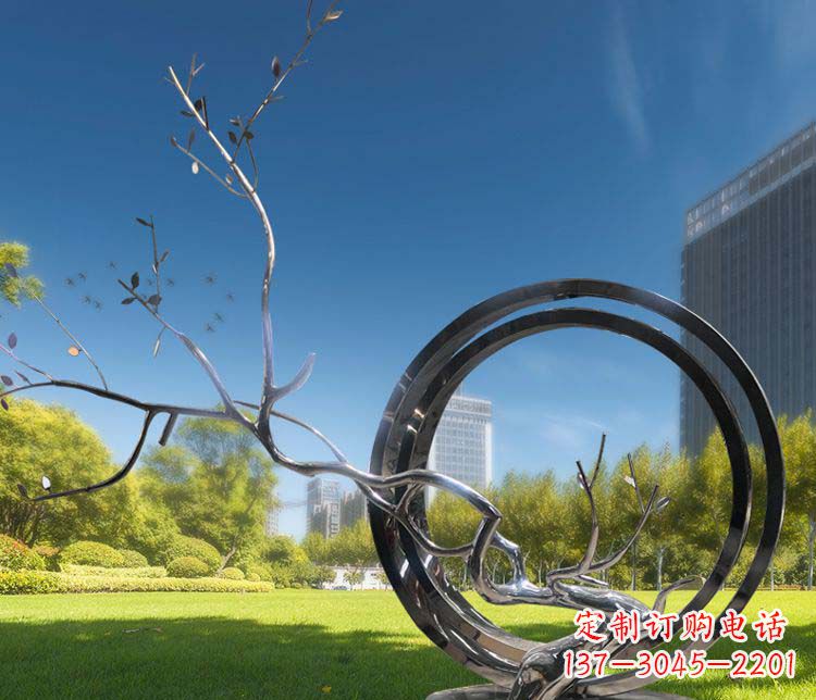无锡超大不锈钢环形景观雕塑