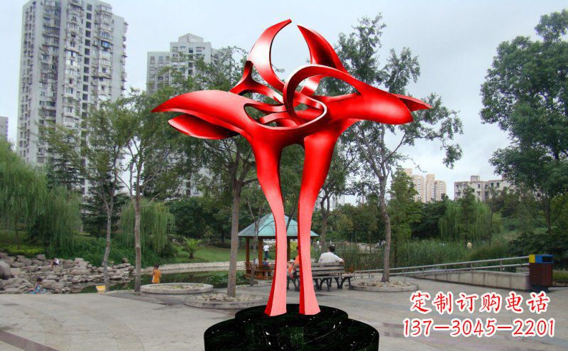 无锡大型抽象仙鹤公园不锈钢雕塑