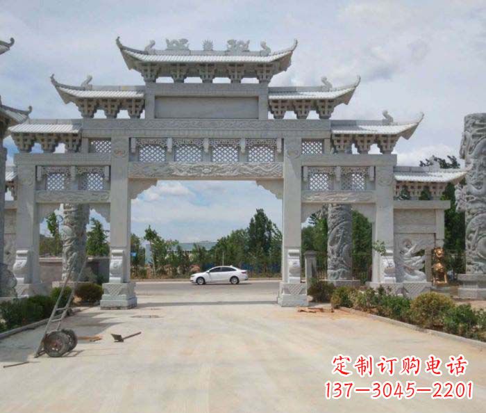 无锡精美大型村口牌坊石雕