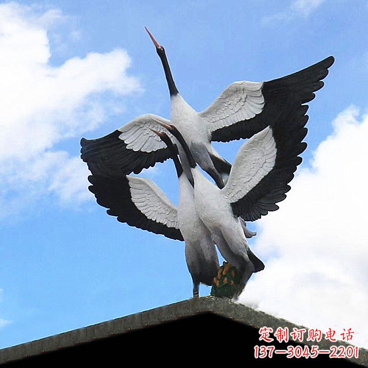 无锡仙鹤玻璃钢景观动物雕塑