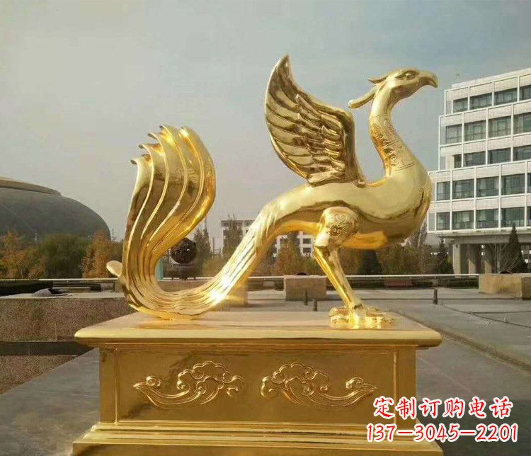 无锡大型凤凰动物铜雕塑
