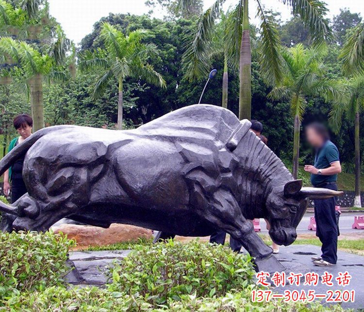 无锡大型公园动物牛铜雕塑