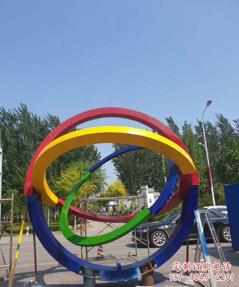 无锡大型不锈钢广场圆环景观雕塑