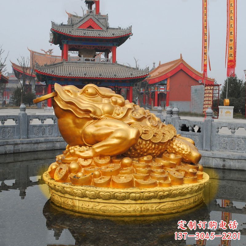 无锡大型鎏金金蟾景区水景神兽动物雕塑
