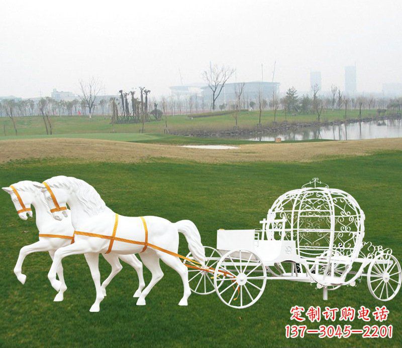 无锡优雅迷人的欧式马车动物玻璃钢雕塑