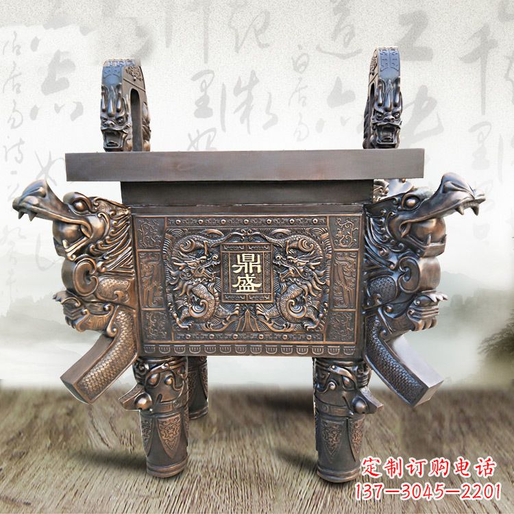 无锡典雅双龙四龙铜鼎雕塑