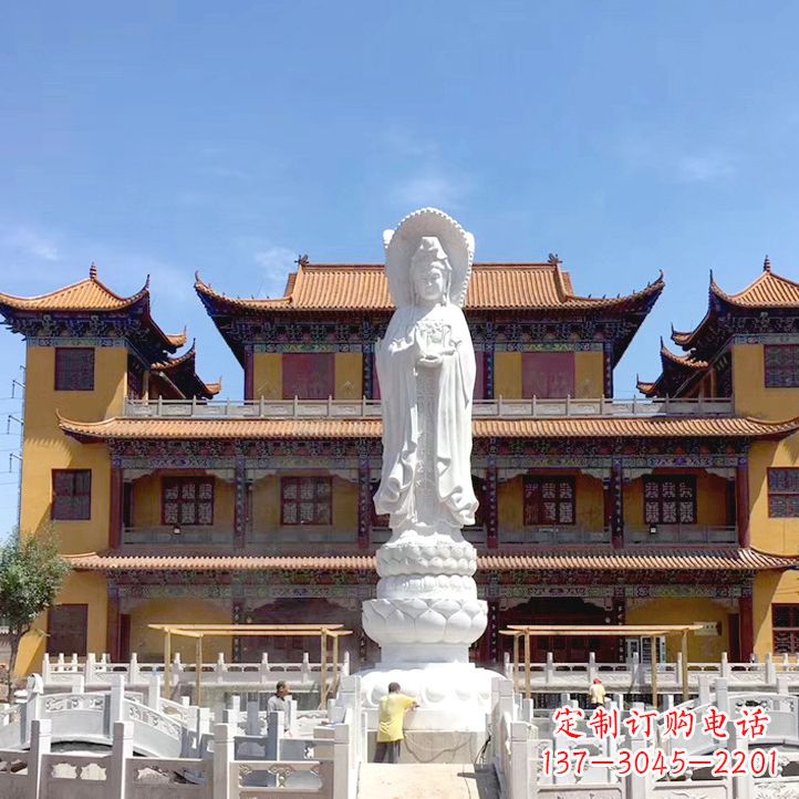 无锡精美汉白玉观音石雕塑
