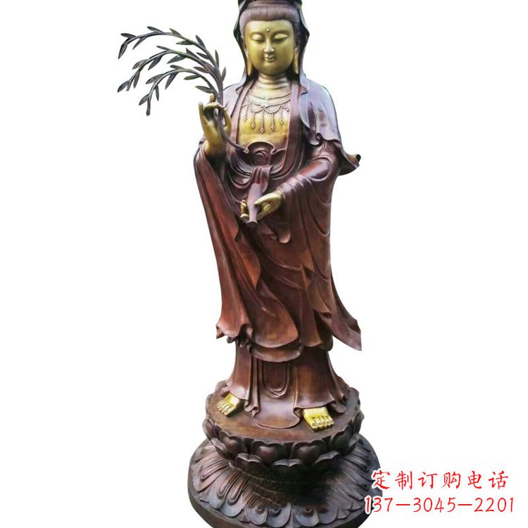无锡高贵优雅的观音铜雕塑
