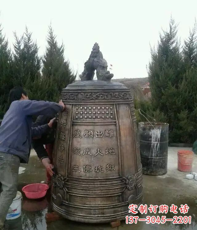 无锡中领雕塑-大型铜钟寺庙铜雕