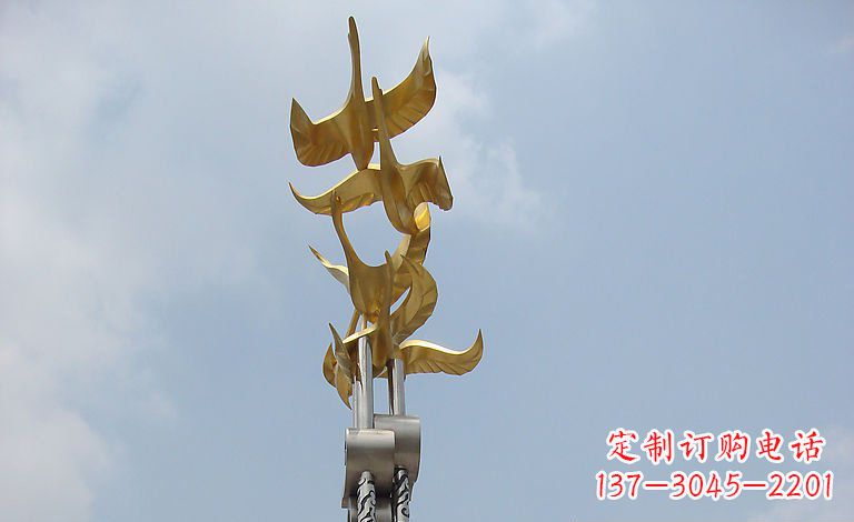 无锡大雁不锈钢雕塑—梦想之羽
