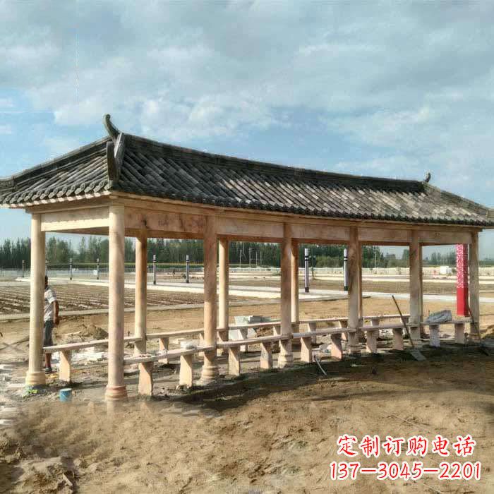 无锡华丽精美的瓦石长廊雕塑