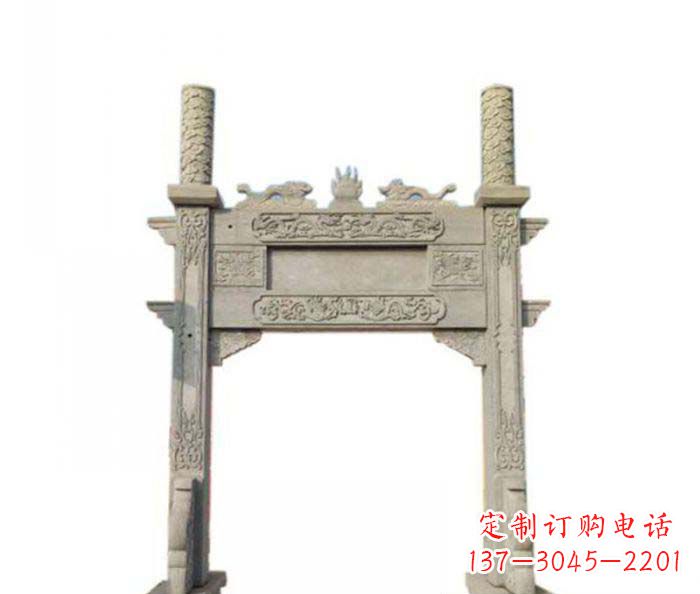 无锡单门村口牌坊石雕