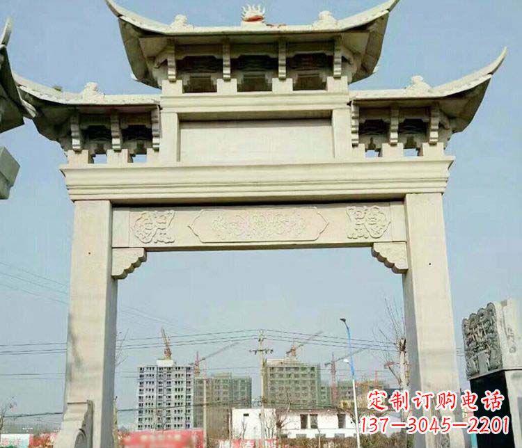 无锡单门道路牌坊石雕
