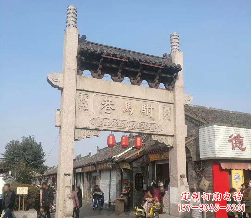 无锡单门石牌坊石雕_1