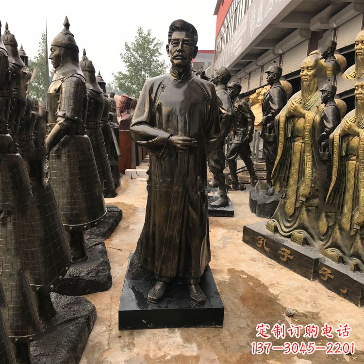 无锡经典人物鲁迅大师仿铜雕塑