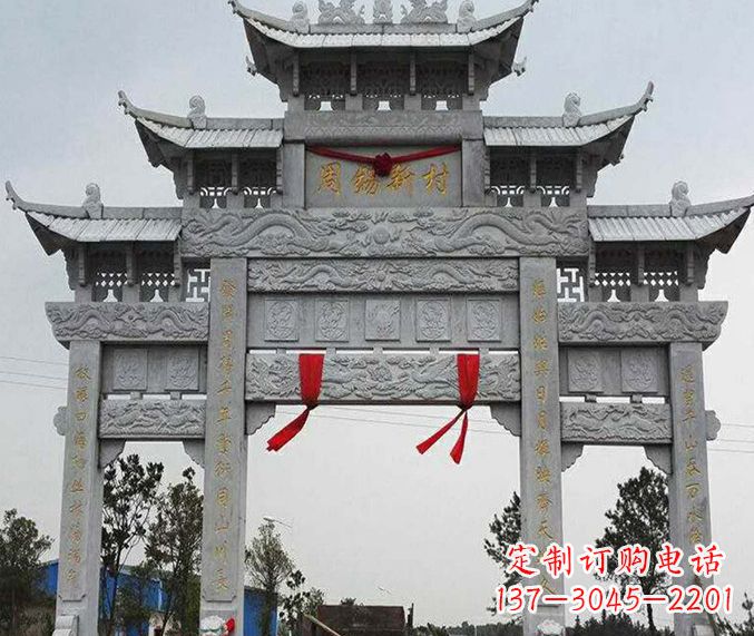无锡精美石雕牌坊雕塑
