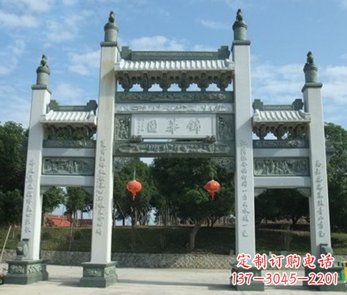 无锡道路三门石牌坊 (2)