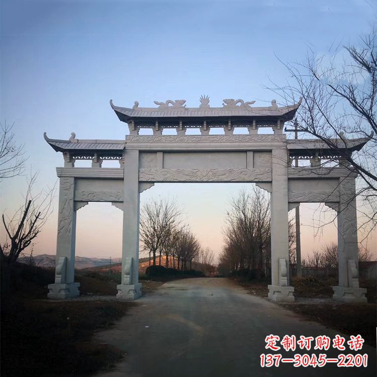 无锡品质卓越的道路三门石牌坊雕塑