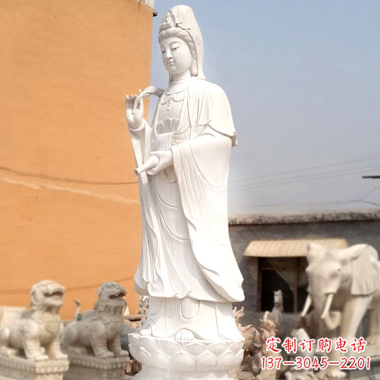 无锡滴水观音汉白玉石雕佛像
