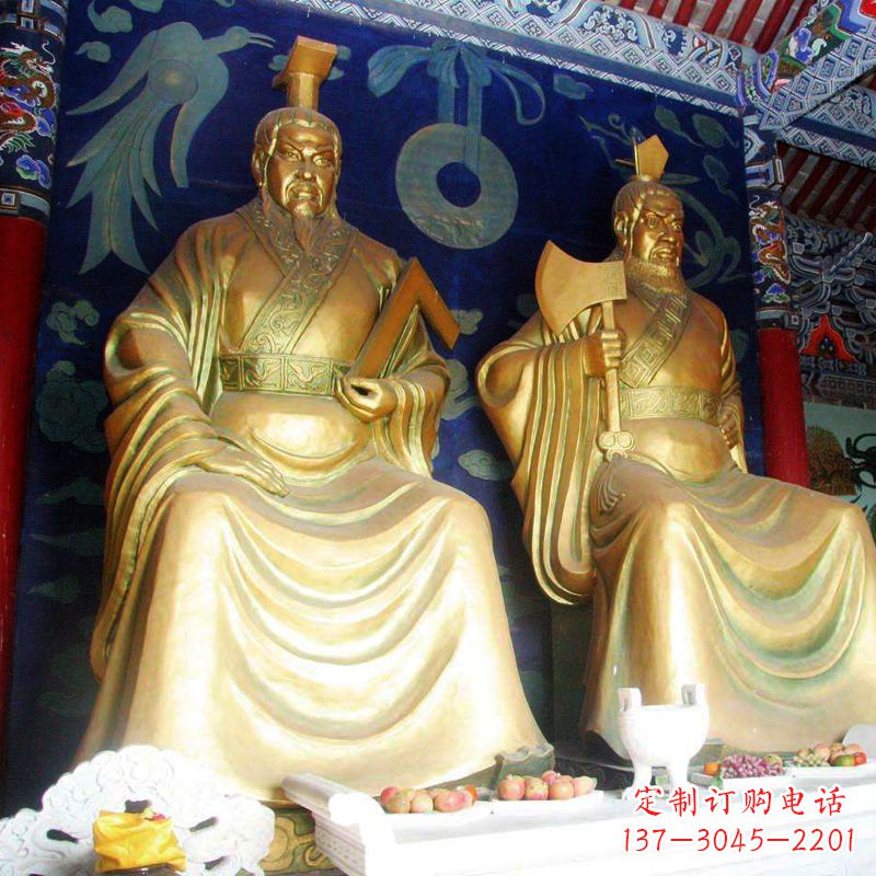无锡帝喾与颛顼寺庙铜雕神像