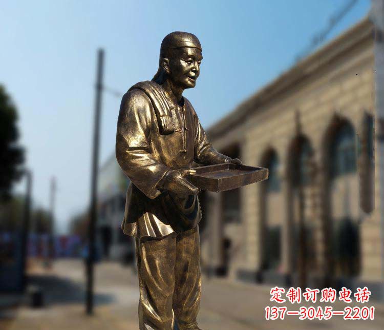 无锡店小二人物铜雕1