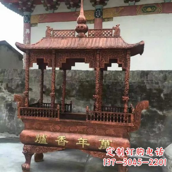 无锡雕刻蝙蝠铜香炉