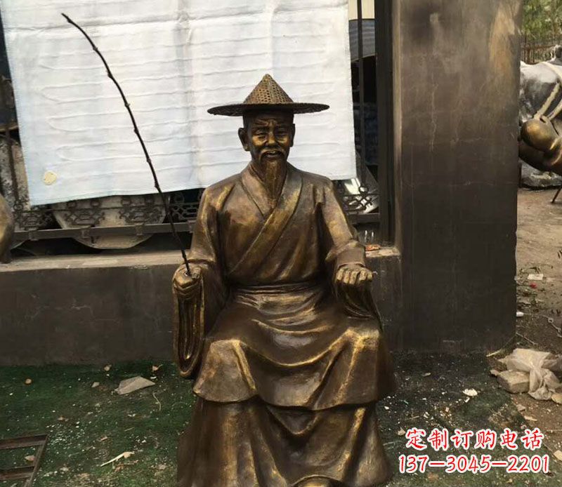 无锡钓鱼的渔翁铜雕