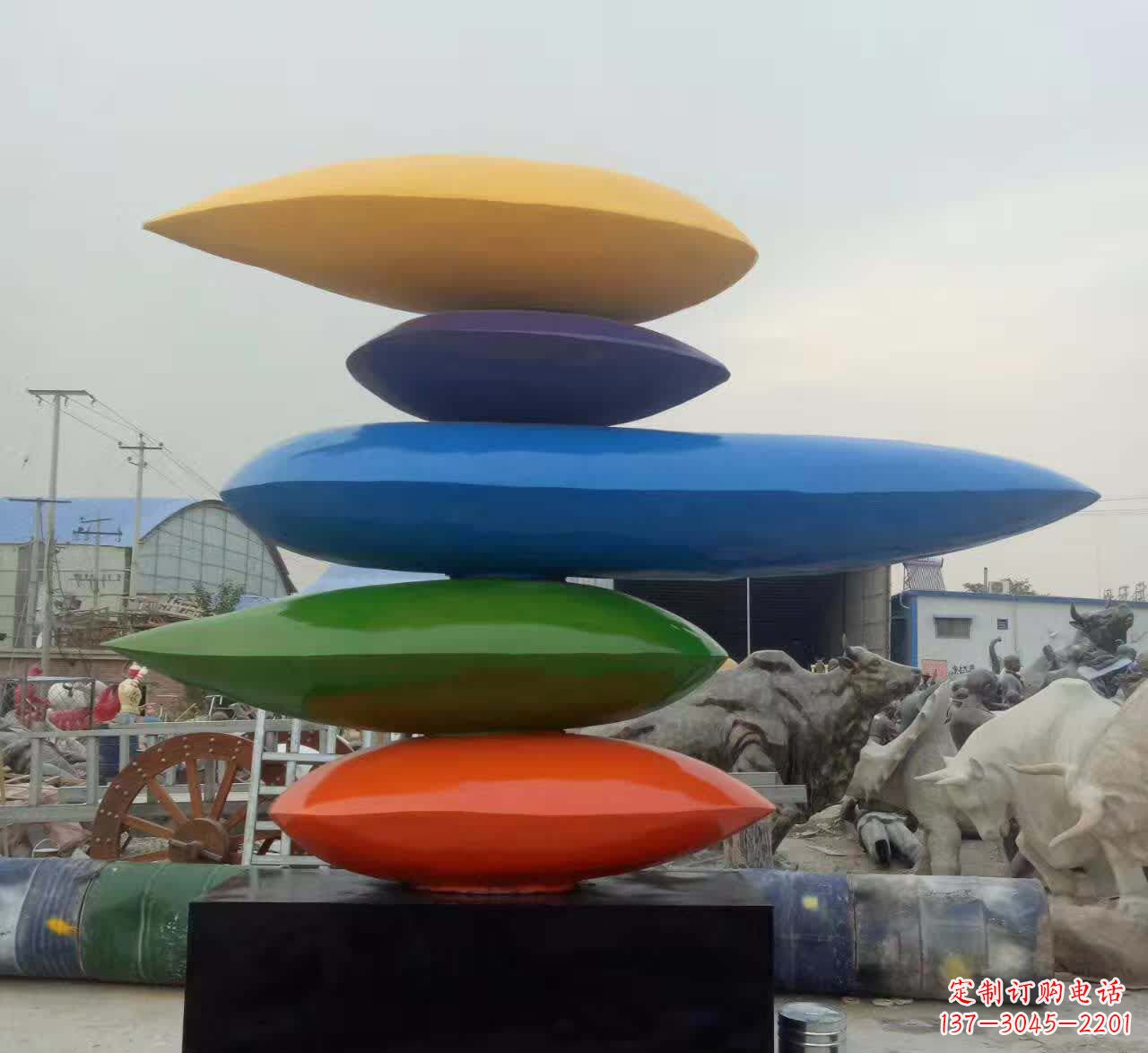 无锡叠罗汉不锈钢彩色水滴雕塑