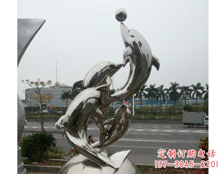 无锡海豚精美不锈钢雕塑