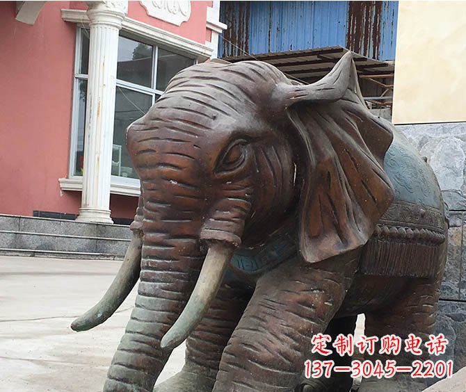 无锡动物大象公园铜雕摆件