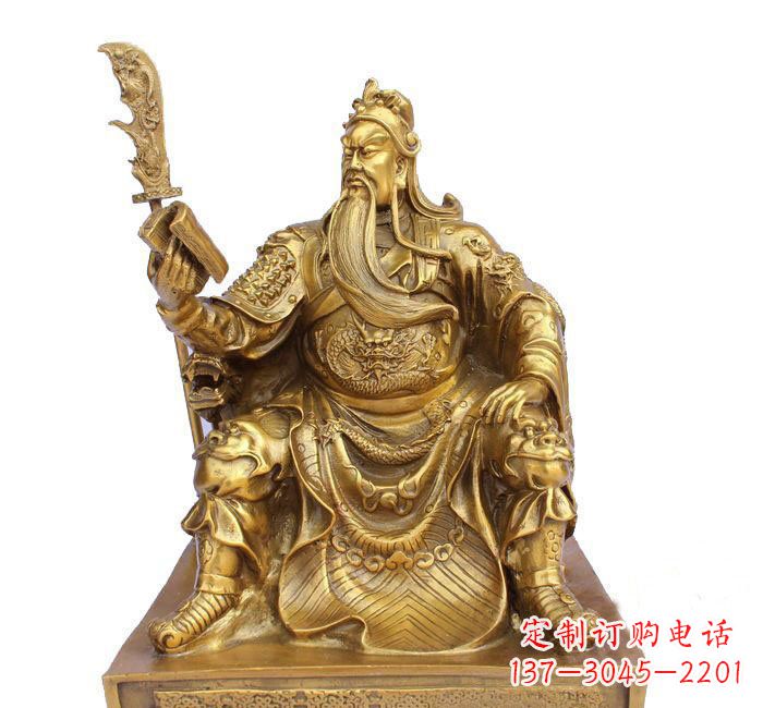 无锡读书的关公铜雕