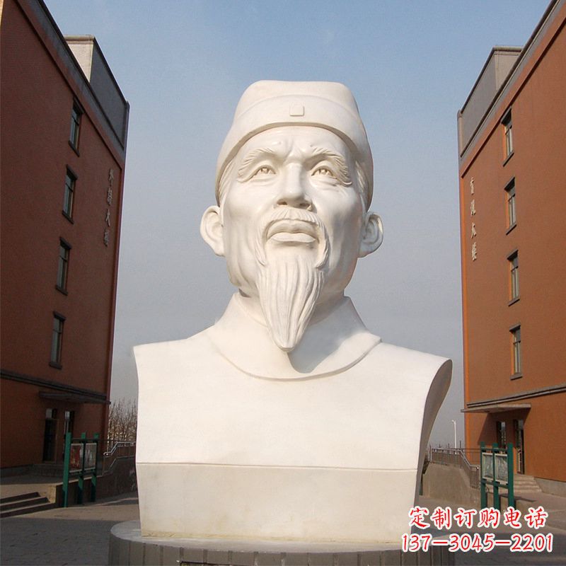 无锡杜甫石雕像-学校校园历史名人唐代著名诗人头像