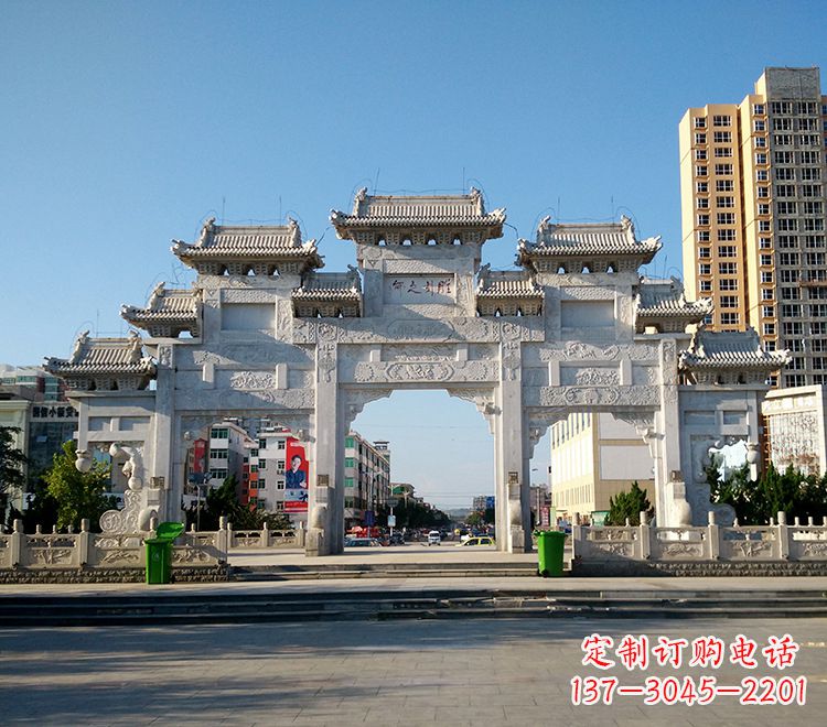 无锡精致锻铜牌坊雕塑