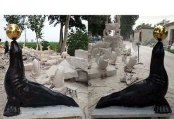 无锡大理石海豹雕塑