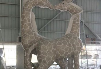 无锡大理石艺术精美长颈鹿雕塑