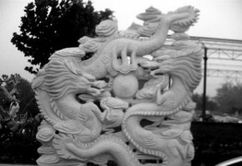 无锡精美大理石双龙雕塑