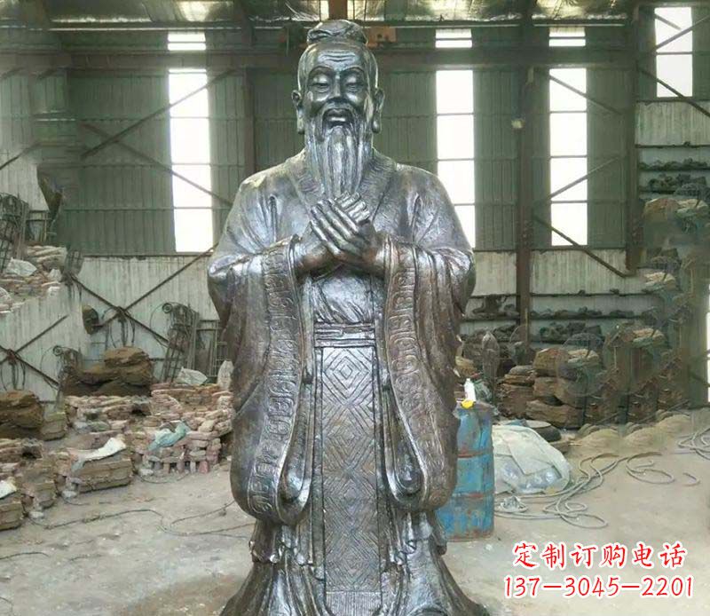 无锡锻铜校园老子人物雕塑,铸就永恒的追求