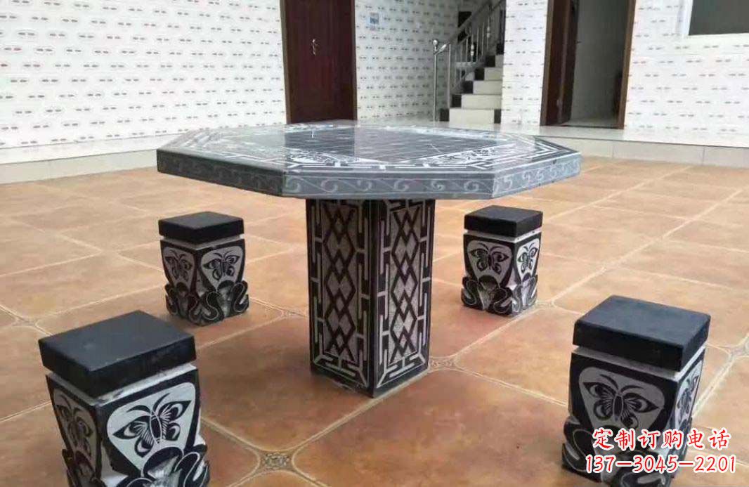 无锡多边形雕刻仿古石桌凳