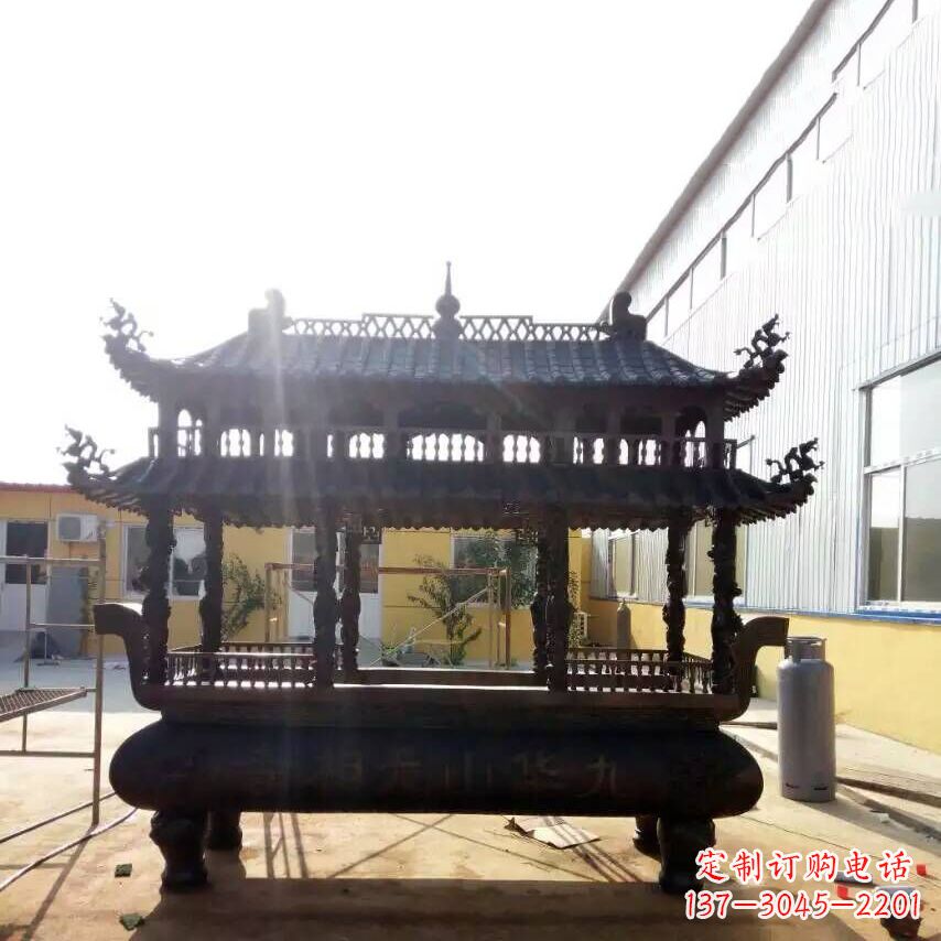 无锡欣赏传统文化的多层铜香炉雕塑